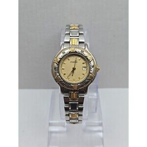 Fossil AM1991 Womens Two Tone Stainless Steel Date Watch Quartz New Battery 5ATM